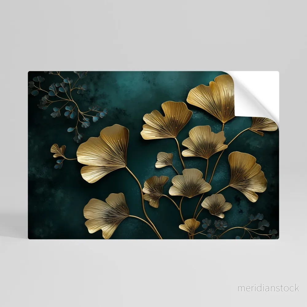 GOLDEN FLORA FANTASY Självhäftande Horisontell Poster - Bild 3