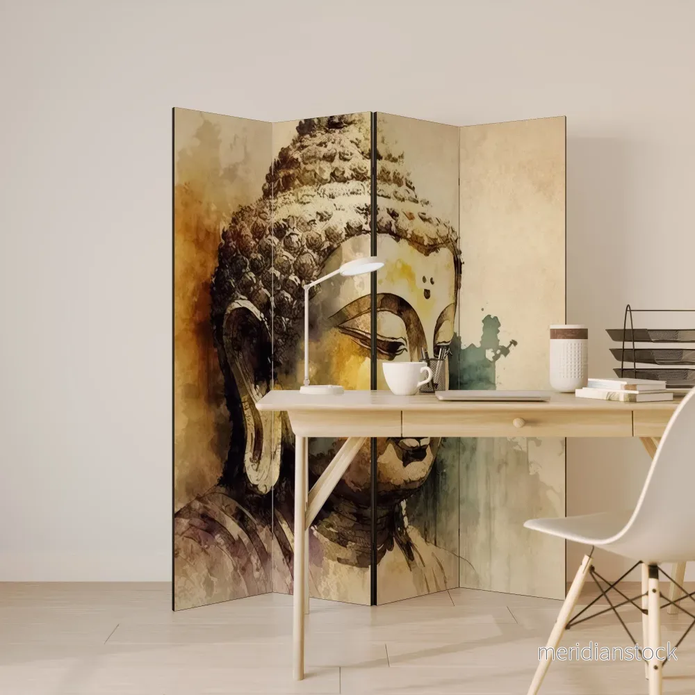 TRANQUIL BUDDHA WHISPERS Rumsavdelare 4 paneler - Bild 3