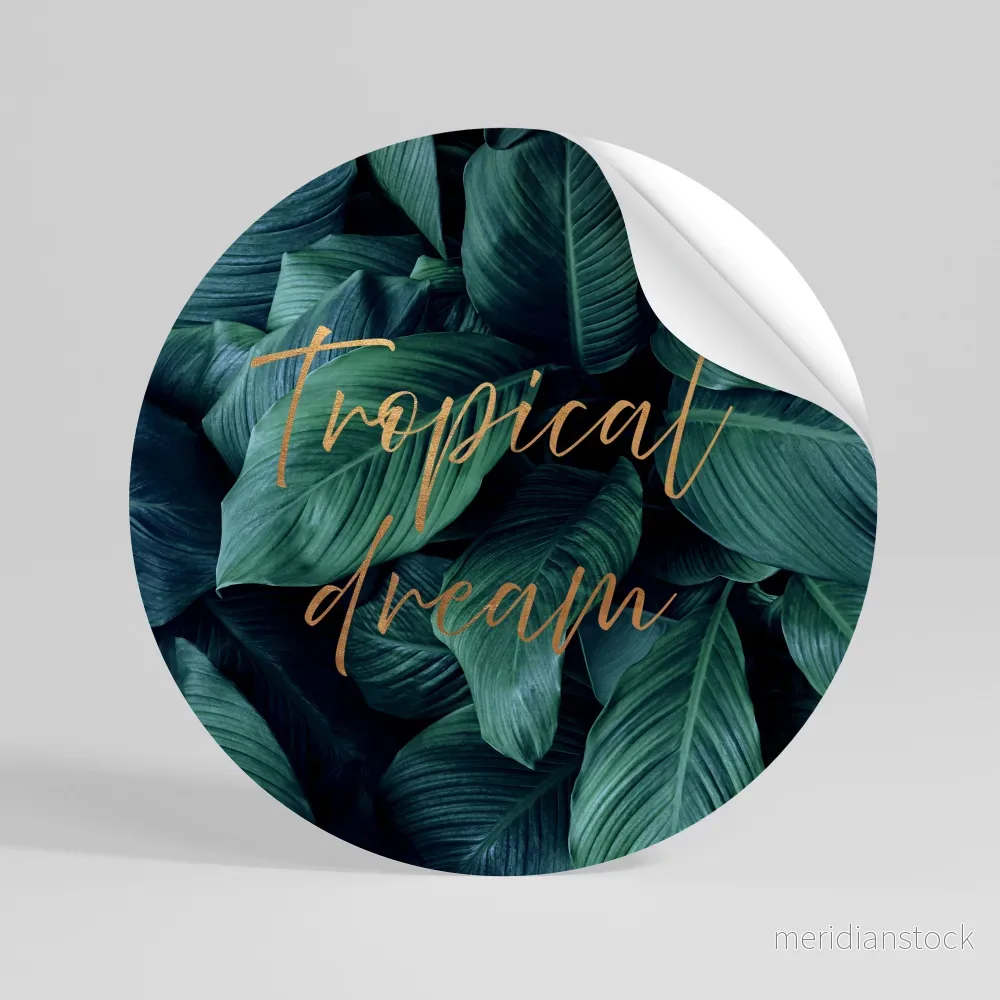 TROPICAL BLISS Rund väggdekal TROPICAL BLISS Rund väggdekal