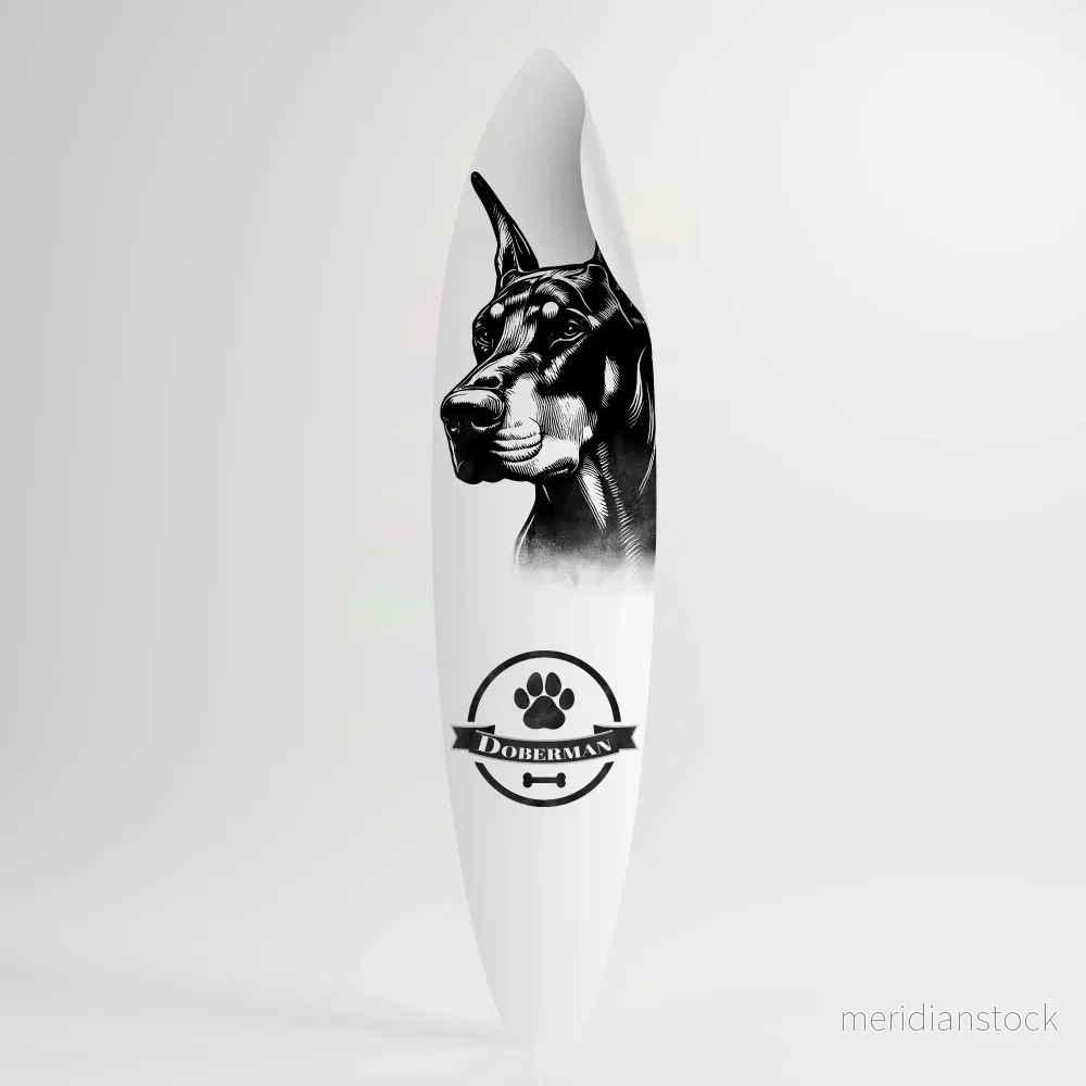 DOBERMAN DOG Väggdekal surfbräda - Bild 2