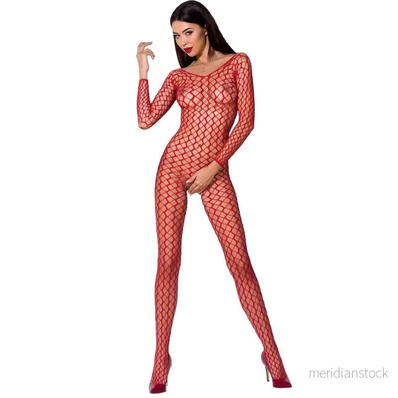 PASSION - WOMAN BS068 BODYSTOCKING BLACK ONE SIZE - Bild 2