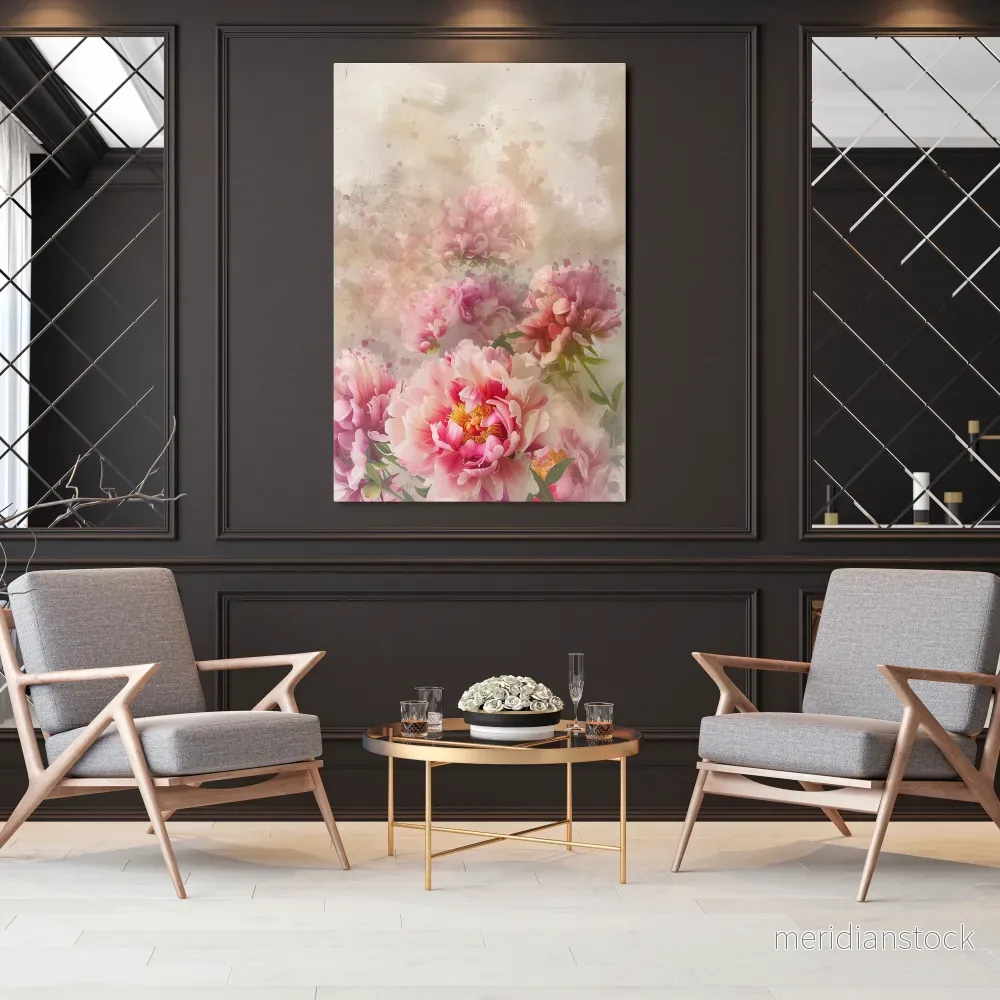 PEONY WHISPER Vertical Canvas Print - Bild 2