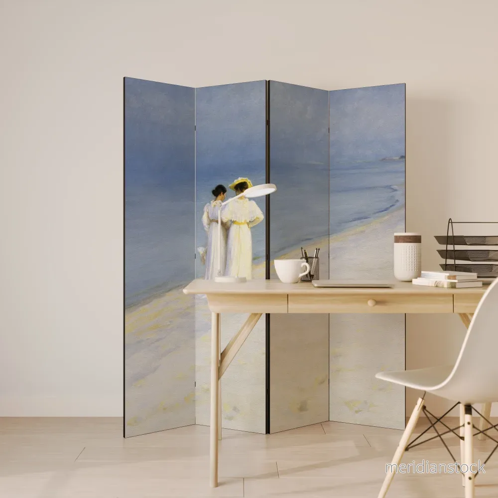SUMMER EVENING ON SKAGEN'S BEACH Rumsavdelare 4 paneler - Bild 3