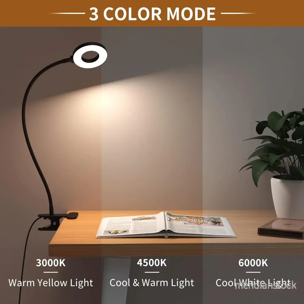 3 färglägen LED-klämlampa för skrivbord med flexibel svanhals – Selvara (1+1 GRATIS) - Bild 2