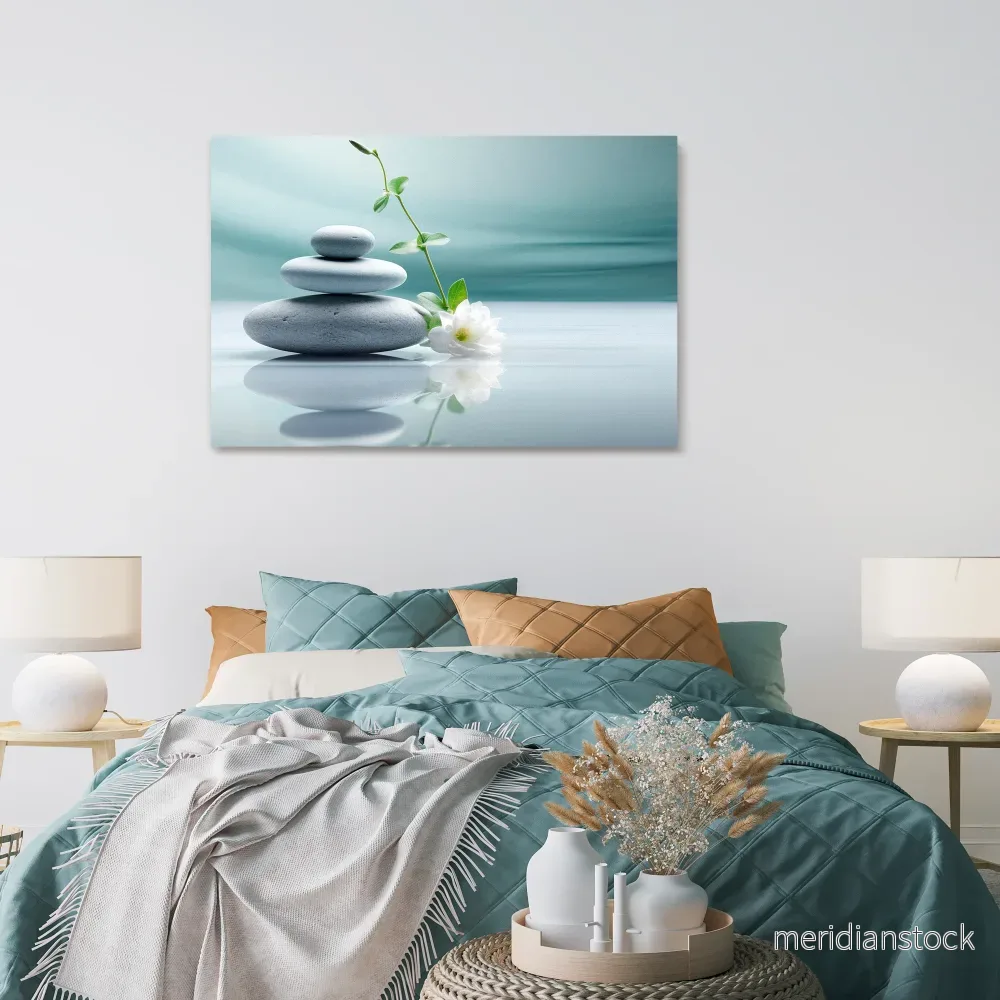 TRANQUIL STONE BALANCE Horizontal Canvas Print - Bild 2