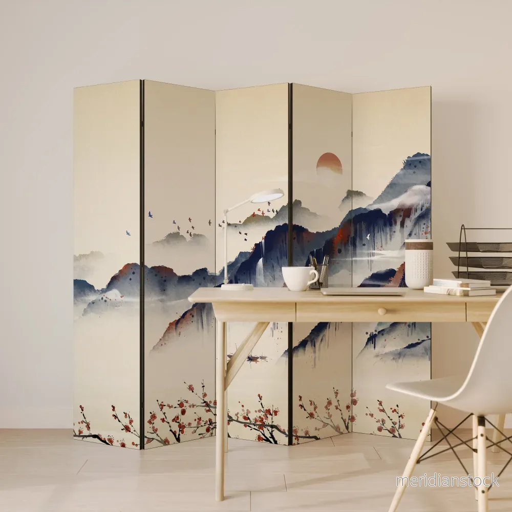 ORIENTAL LANDSCAPE Dekorativ rumsavdelare – 5 paneler - Bild 3