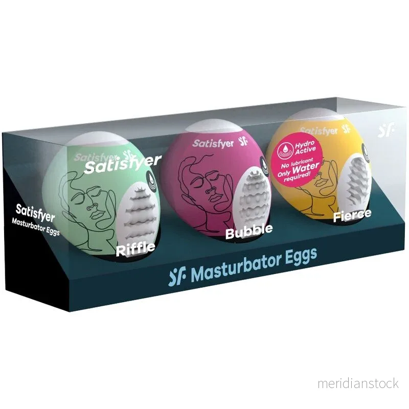 SATISFYER - 3 MASTURBATOR EGGS RIFFLE, BUBBLE & FIERCE - Bild 3