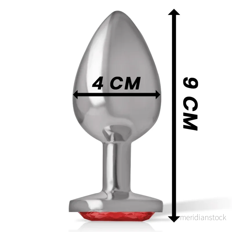 INTENSE - ALUMINUM METAL ANAL PLUG WITH RED CRYSTAL SIZE L - Bild 2