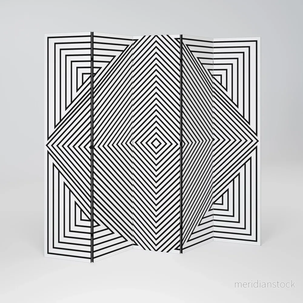 POLYGON ILLUSION Dekorativ rumsavdelare – 5 paneler