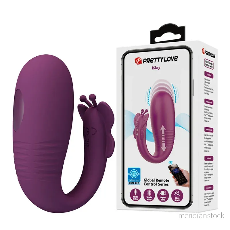 PRETTY LOVE - KLAY THRUSTING EGG VIBRATOR APP CONTROL PURPLE - Bild 2