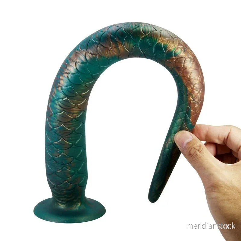 POWER MONSTERS - WILDWYRM TAIL BICOLOR FANTASY SILICONE DILDO 47 CM Ø 4 CM - Bild 3