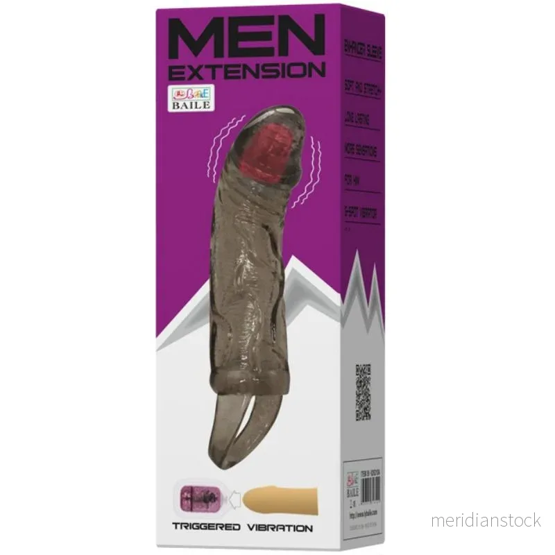 BAILE - PENIS EXTENDER SHEATH WITH VIBRATION AND STRAP FOR TESTICLES 13.5 CM - Bild 2