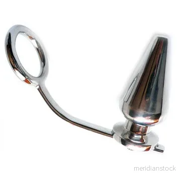 METAL HARD - STEEL RING WITH ANAL PLUG 45 X 50MM - Bild 3