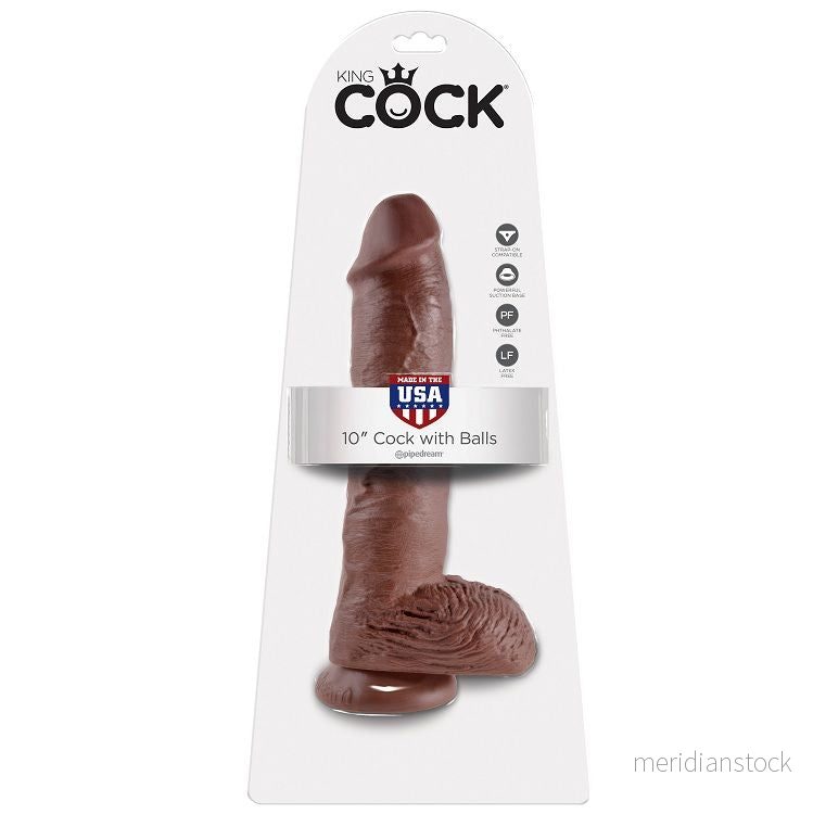 KING COCK - 10 DILDO BROWN WITH BALLS 25.4 CM - Bild 2