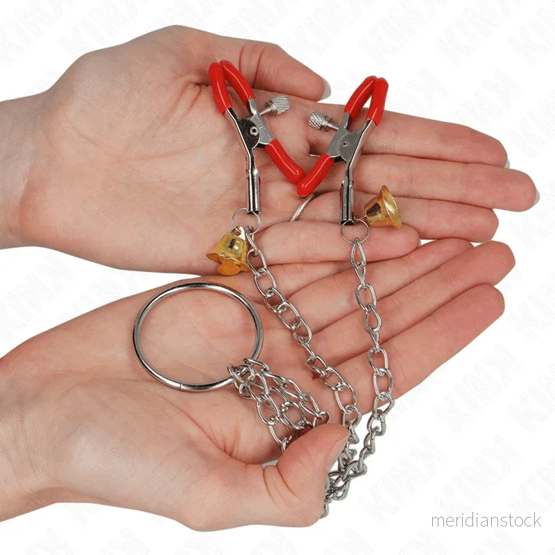 KINK - BELL TRIPLE NIPPLE AND CLIT CLAMPS RED WITH CHAIN 30 CM - Bild 2