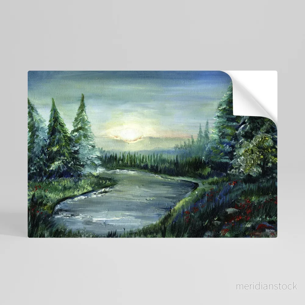 FOREST SUNSET Självhäftande Horisontell Poster - Bild 3