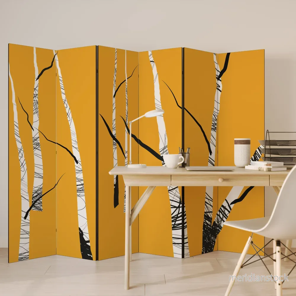 BIRCH ABSTRACT Rumsavdelare 6 paneler - Bild 3