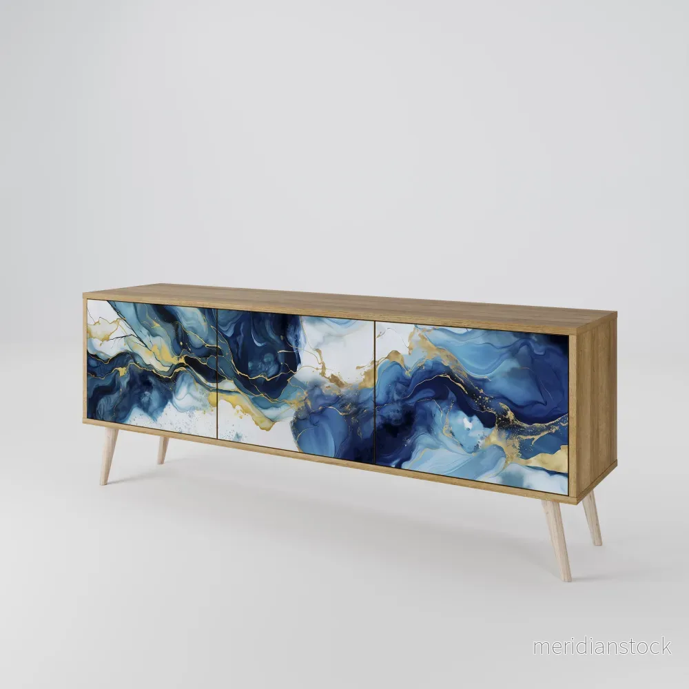 INKY MARBLE TV-bänk med 3 dörrar INKY MARBLE TV-bänk med 3 dörrar