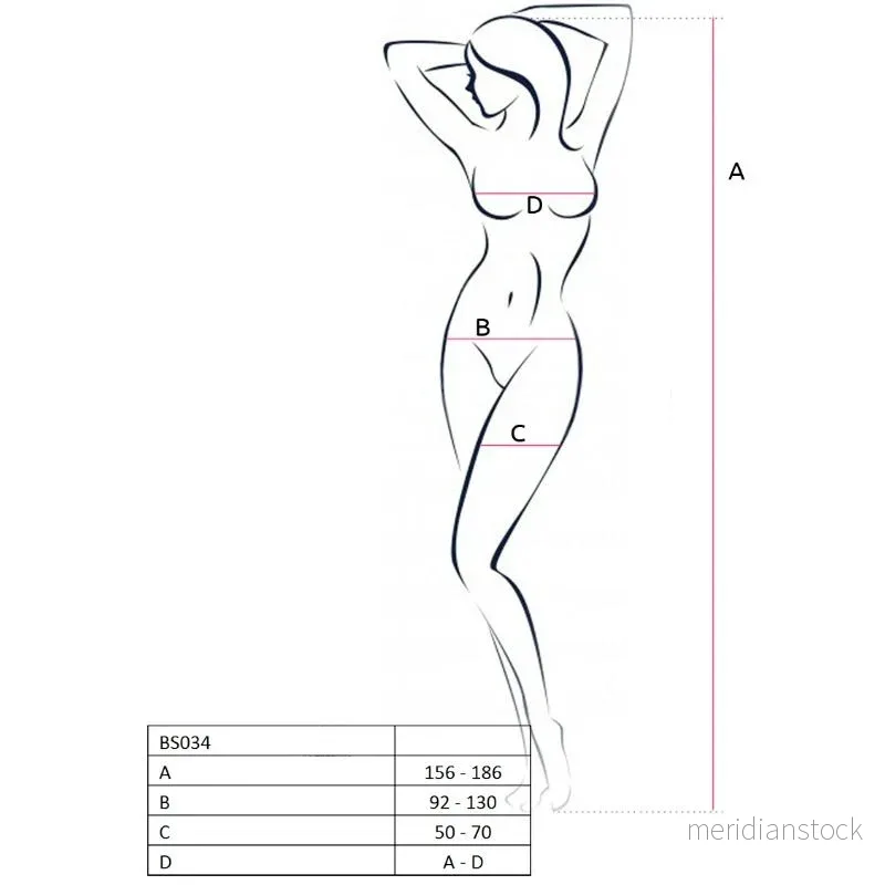 PASSION - WOMAN BS034 RED BODYSTOCKING ONE SIZE - Bild 2
