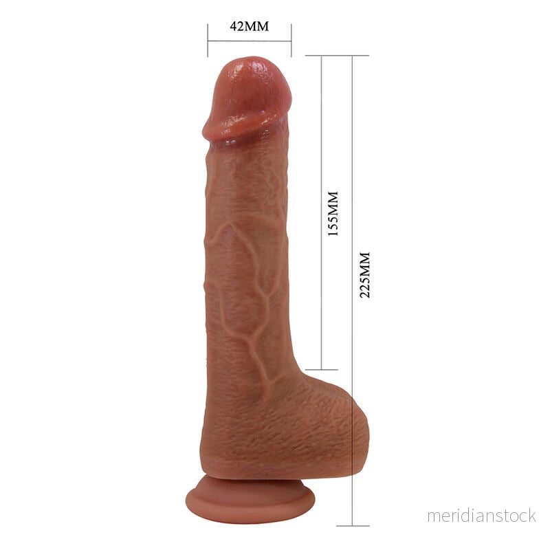 PRETTY LOVE - TOMMY REALISTIC THRUSTING VIBRATOR WITH REMOTE CONTROL DARK BROWN - Bild 3