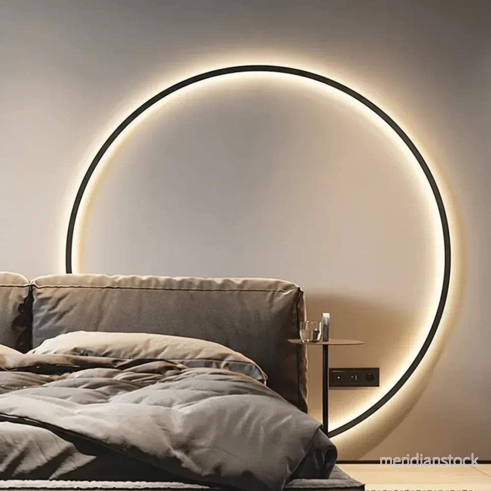 Minimalistisk rund vägglampa - Glowring - Bild 3