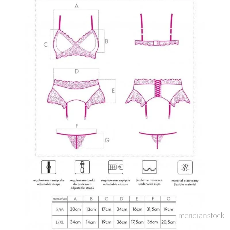 LIVCO CORSETTI FASHION - NAHIR LC 20214 BRA + PANTY + GARTER BELT S/M - Bild 2