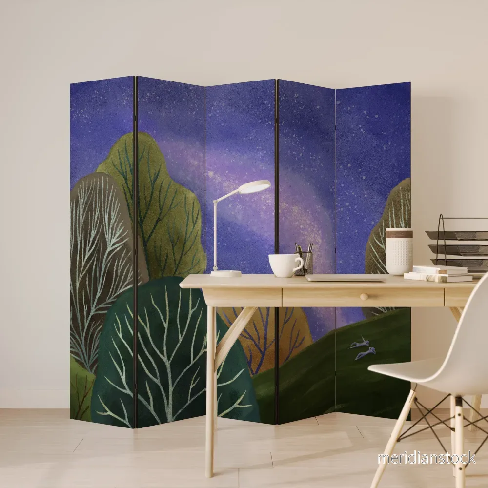 STARLIT VIBE Dekorativ rumsavdelare – 5 paneler - Bild 3