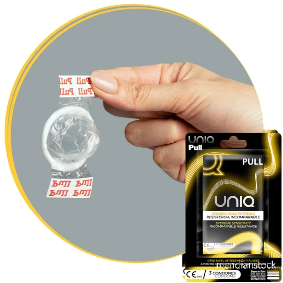 UNIQ - PULL LATEX FREE CONDOMS WITH STRIPS 3 UNITS - Bild 2