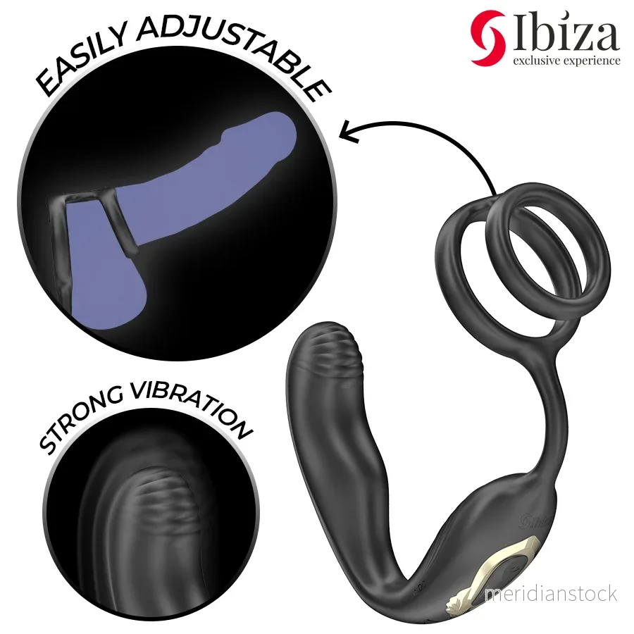 IBIZA - WIGGLE REMOTE CONTROLLED ROTATING ANAL PLUG WITH PERINEAL VIBRATION AND PENIS ENHANCING RINGS - Bild 2