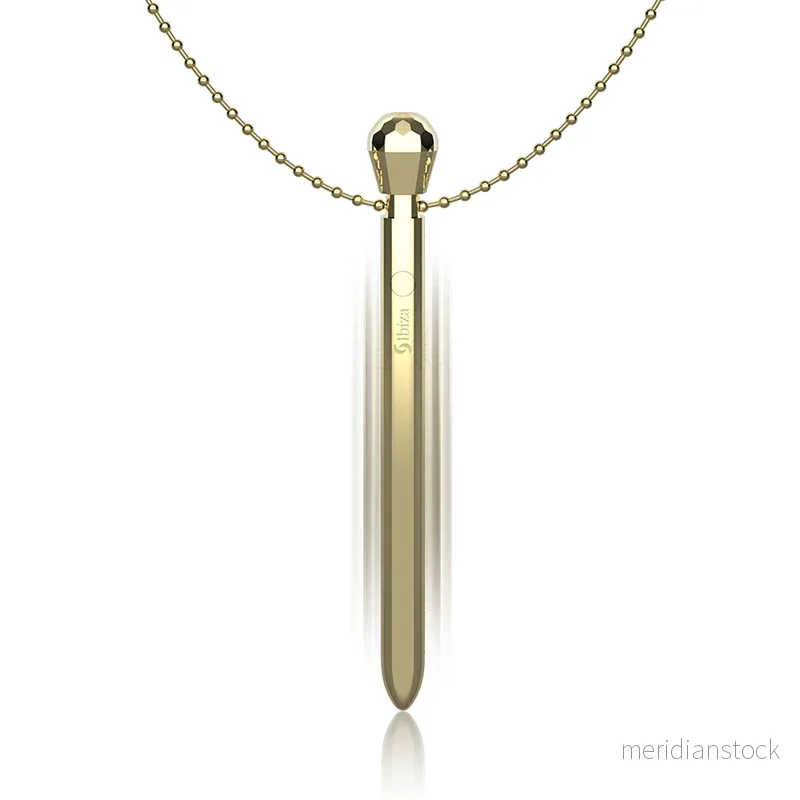 IBIZA - CLIT POCKET STIMULATOR NECKLACE USB CHARGER 12 VIBRATION MODES GOLDEN 12,2 X 1,5 - Bild 3