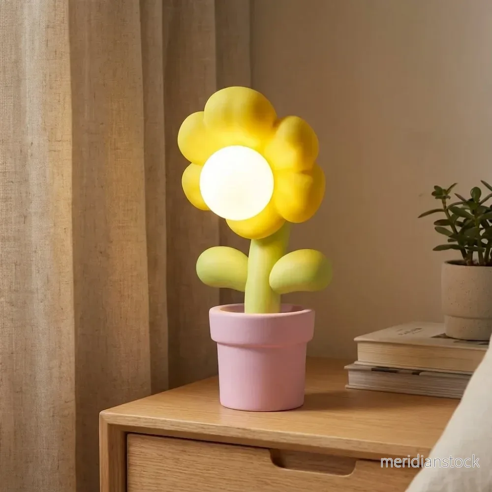 Lekfull blommig bordslampa – Solabloom