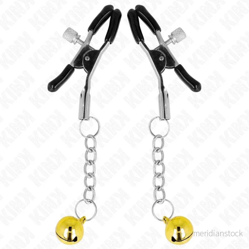 KINK - GOLD JINGLE BELL PENDANT NIPPLE CLAMPS 6 CM - Bild 2