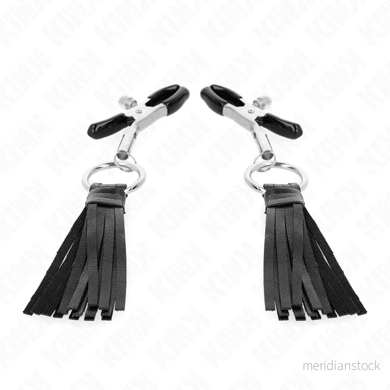 KINK - LEATHERETTE TASSEL NIPPLE CLAMPS 6 CM