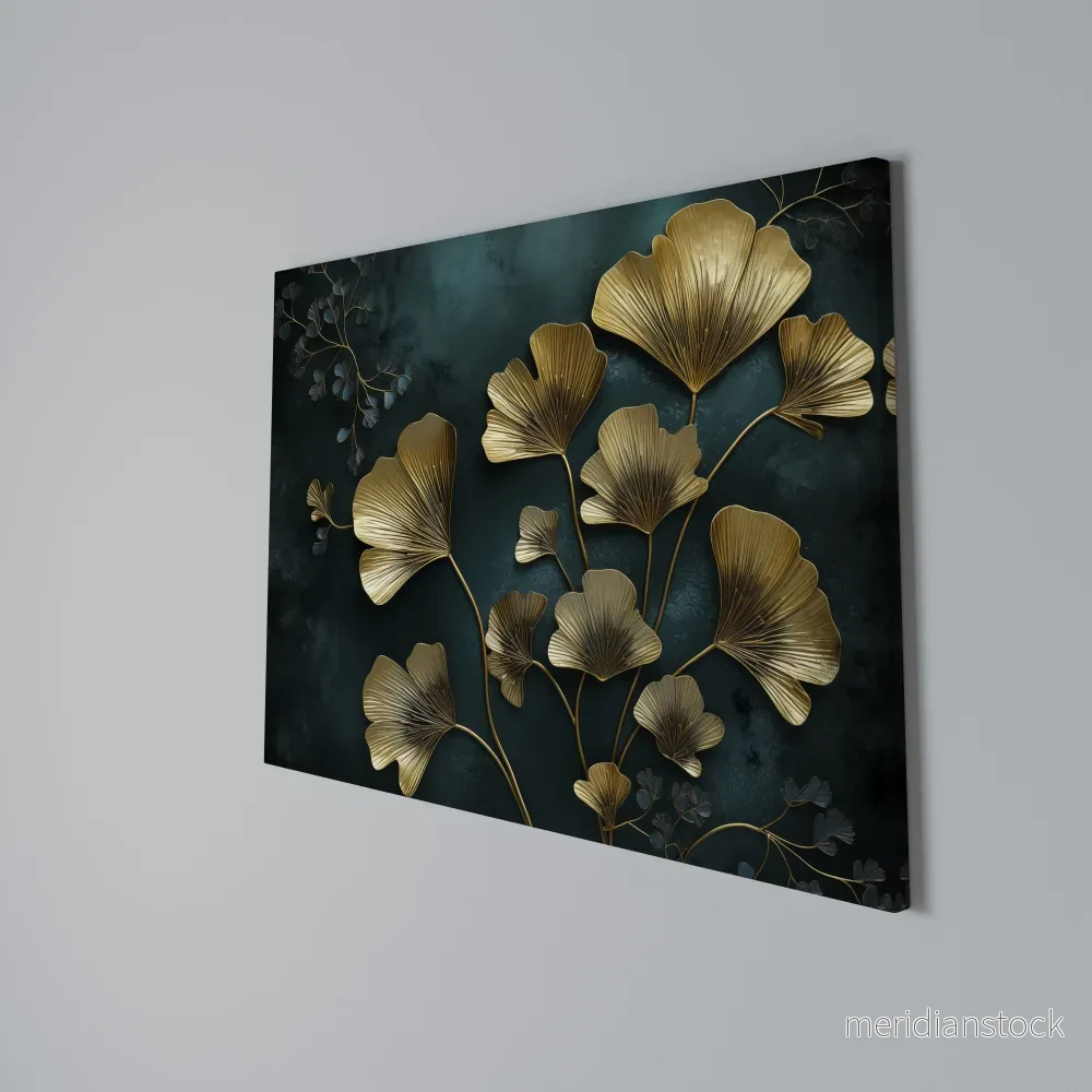 GOLDEN FLORA FANTASY Horizontal Canvas Print - Bild 3