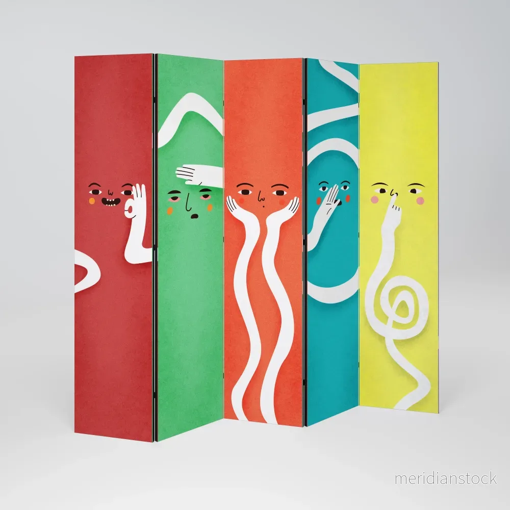 LIVELY FEATURES Dekorativ rumsavdelare – 5 paneler