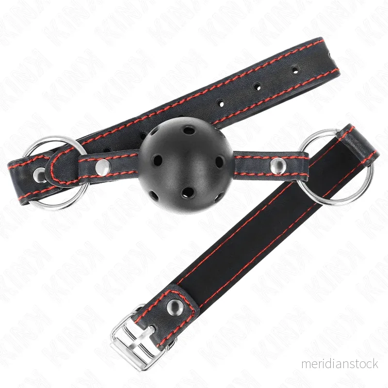 KINK - HOLLOW HARD BLACK BALL GAG MODEL 2 65 x 2.5 CM - Bild 3