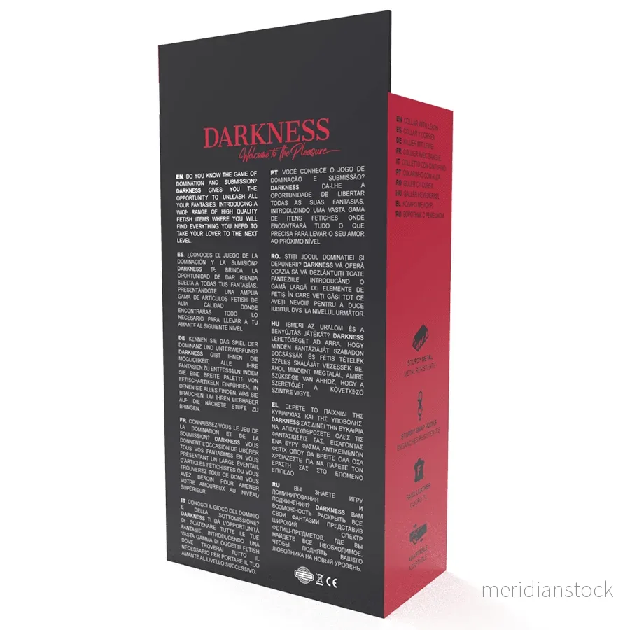 DARKNESS - POSTURE NECKLACE WITH LEATHER CHAIN