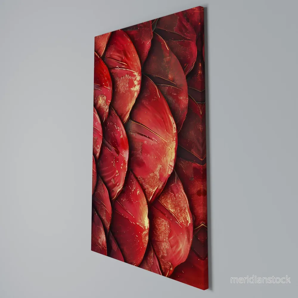 RUBY PETAL DANCE Vertical Canvas Print - Bild 3