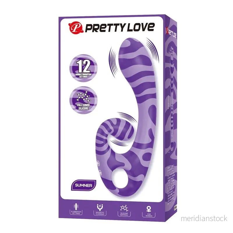 PRETTY LOVE - SUMMER DOUBLE-ENDED VIBRATOR WITH HANDLE 19 CM Ø 3.5 CM PURPLE - Bild 3