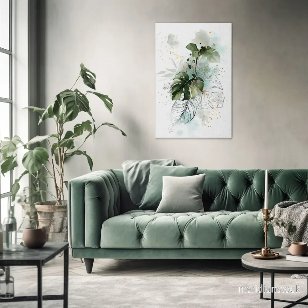 VIVID LEAF SYMPHONY Vertical Canvas Print