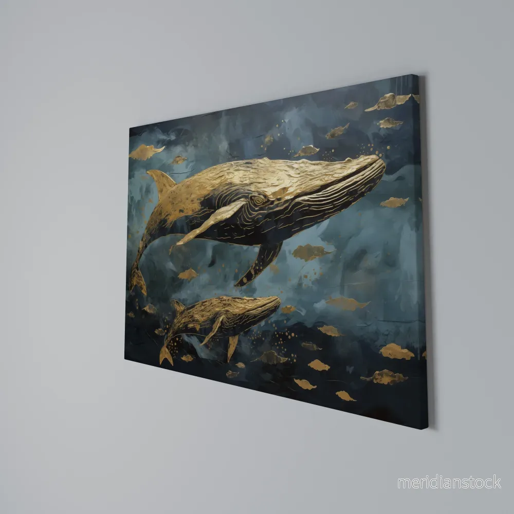WHALE SONG SYMPHONY Horizontal Canvas Print - Bild 3