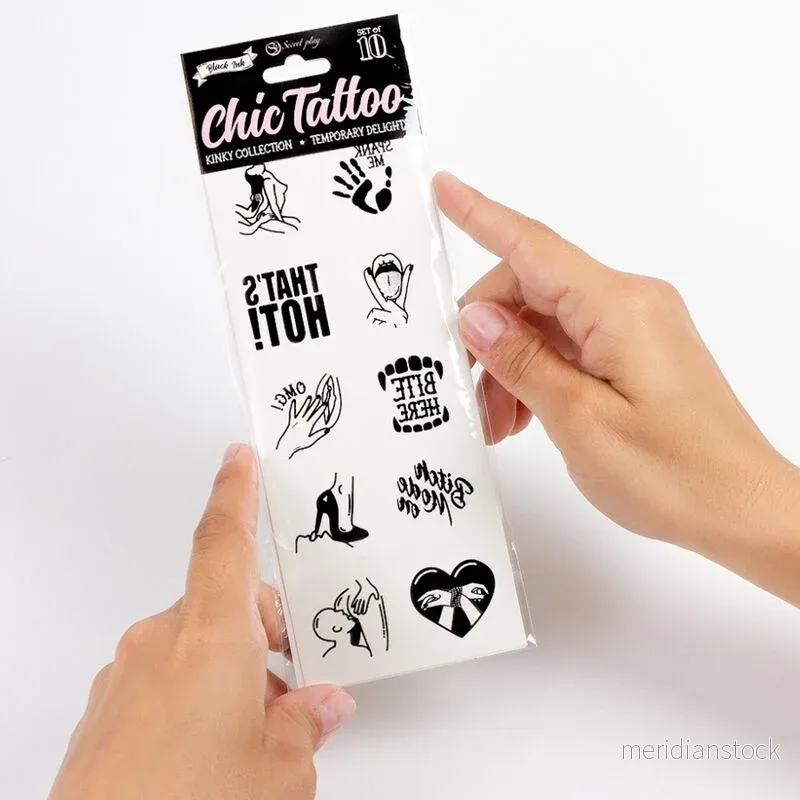 SECRET PLAY - SET OF 10 TEMPORARY TATTOOS KINKY COLLECTION - Bild 3