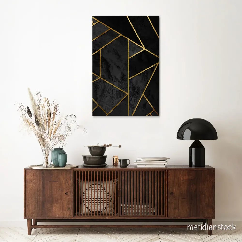 GLINTING GEOMETRIC DREAMS Vertical Canvas Print