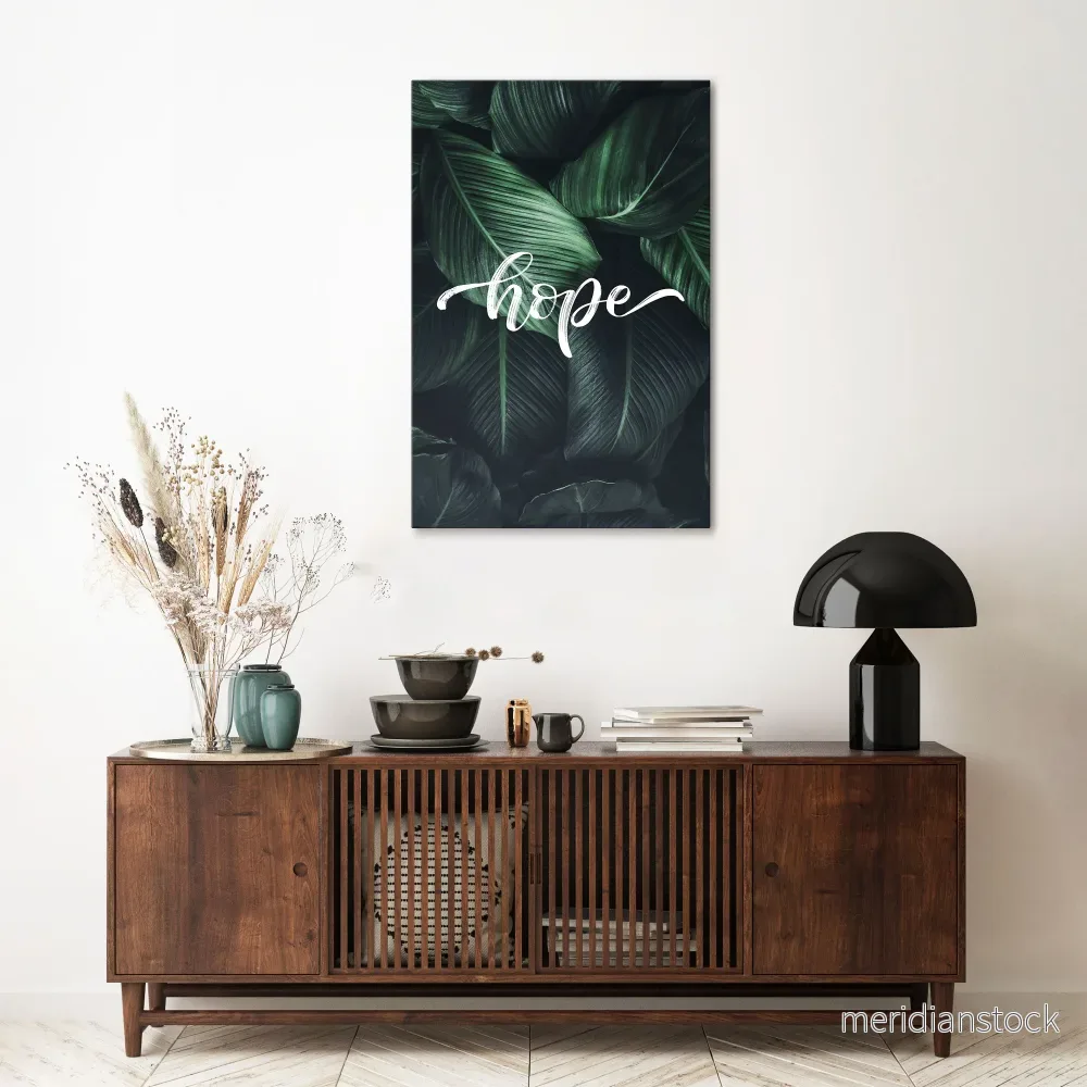 GREEN WHISPERS OF HOPE Vertical Canvas Print