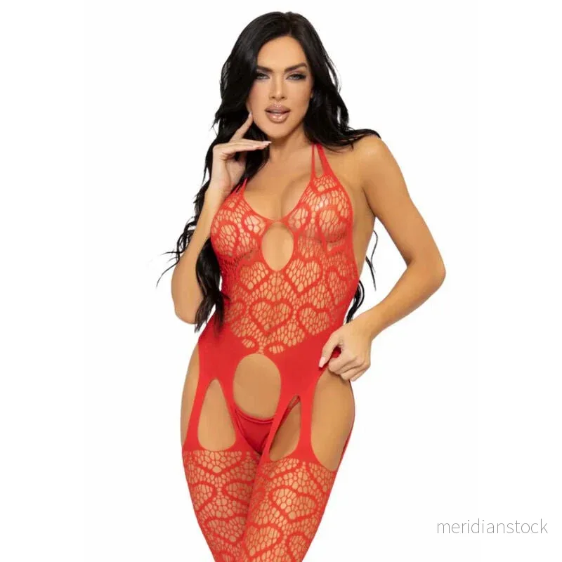 LEG AVENUE - NET BODYSTOCKING WITH STRAPS ONE SIZE - BLACK - Bild 2