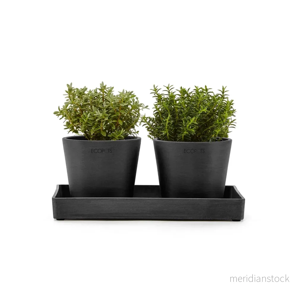 Kruka presentationsbricka 25cm mörkgrå