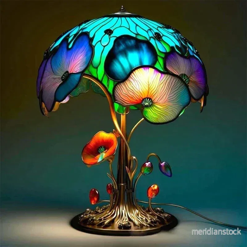 Förtrollande glasmålning bordslampa - DreamGlow - Bild 3