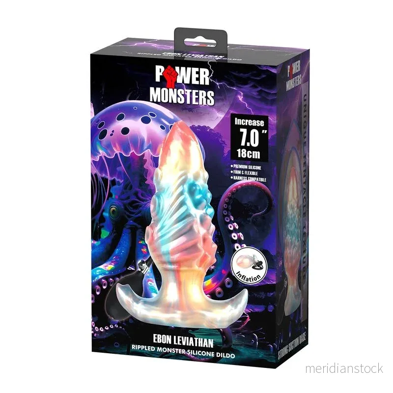 POWER MONSTERS - EBON LEVIATHAN TRICOLOR INFLATABLE FANTASY ANAL PLUG 18 CM - Bild 2
