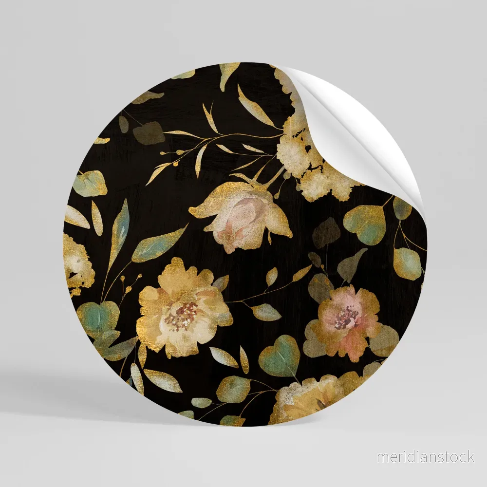 MODEST FLORAL Rund väggdekal - Bild 3