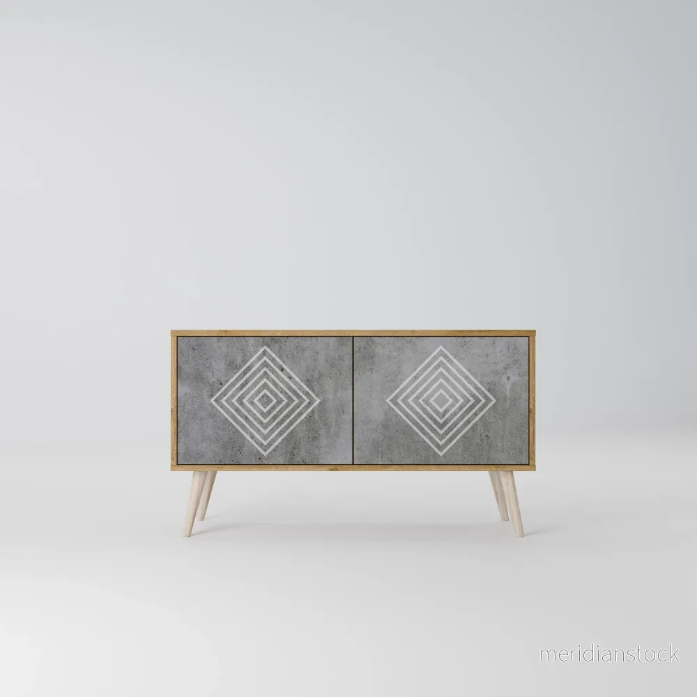 POLYGONAL ARTISTRY Kompakt TV-bänk med 2 dörrar - Bild 2